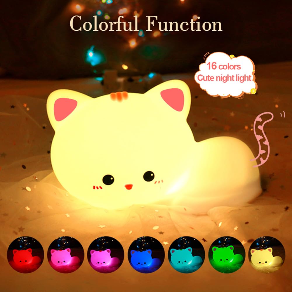 Led Cute Dog Night Light, Dimmable Nursery Puppy Kawaii Lamps, Super Squishy Silicone USB Rechargeable Touch Control Night Lamp for Kids Adults, Used for Camping Party Room Decor (Dog)