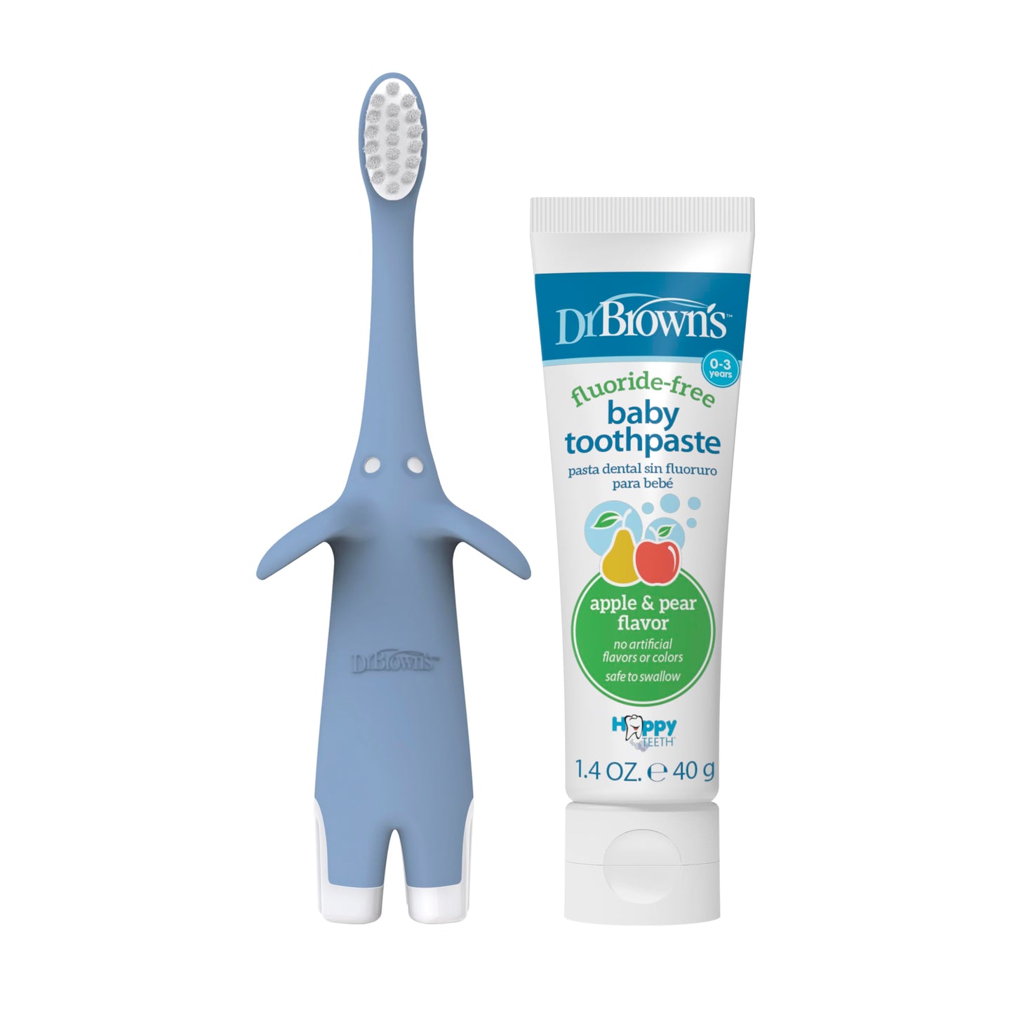 Dr. Brown's Infant-to-Toddler Training Toothbrush, Soft for Baby's First Teeth, Pink Elephant, 0-3 Years (Colors/Styles May Vary)