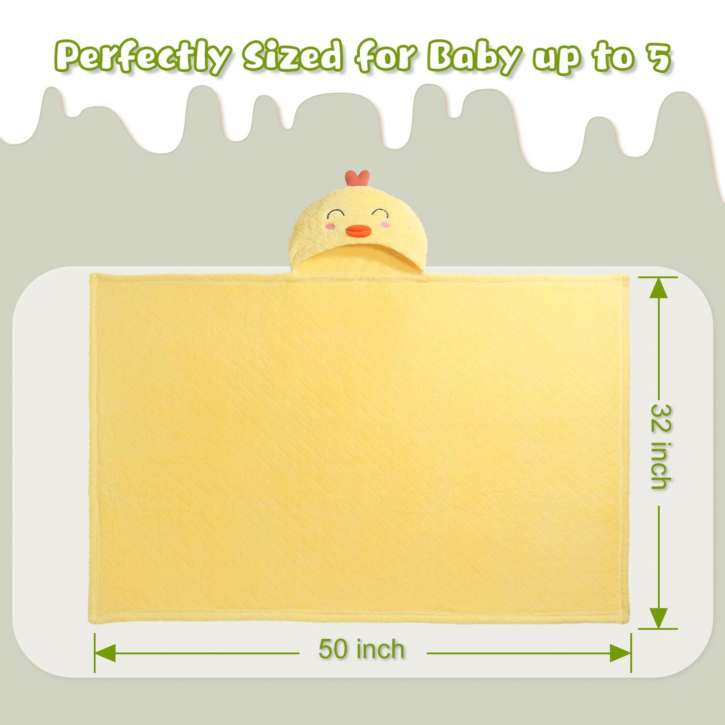 Hooded Baby Towels Boy for 0-6 Years, 50"x 32" Extra Large Toddler Bath Towels with Hood for Boys & Girls, 2-Pack Absorbent Thick Soft Gift for Kids Yellow Lion & Orange Monkey