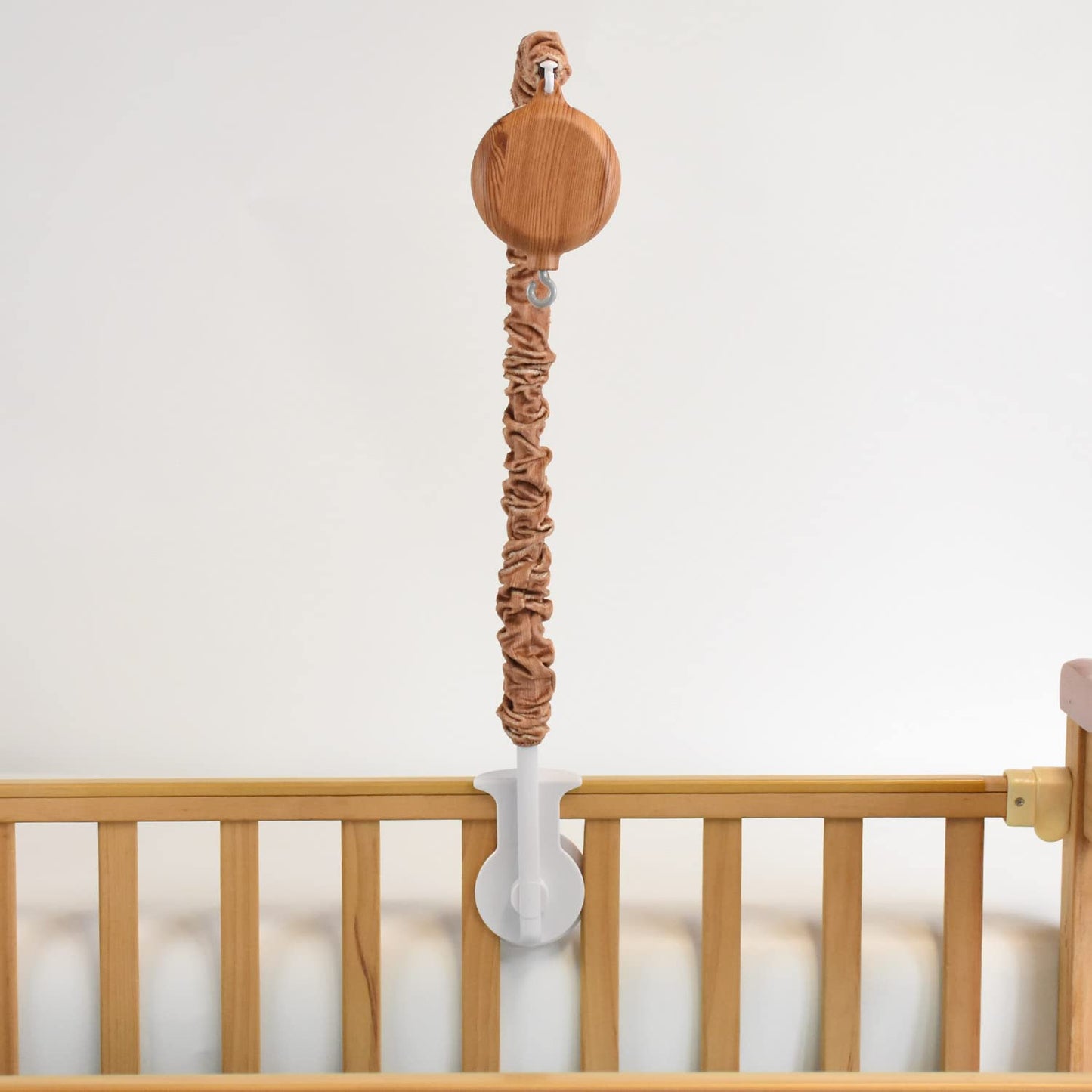Baby Mobile arm with Music Box Spinner, Imitation Wood 35 lullabies Crib Mobile Motor ,Volume Control,26 inches Crib Mobile arm Mobile Holder