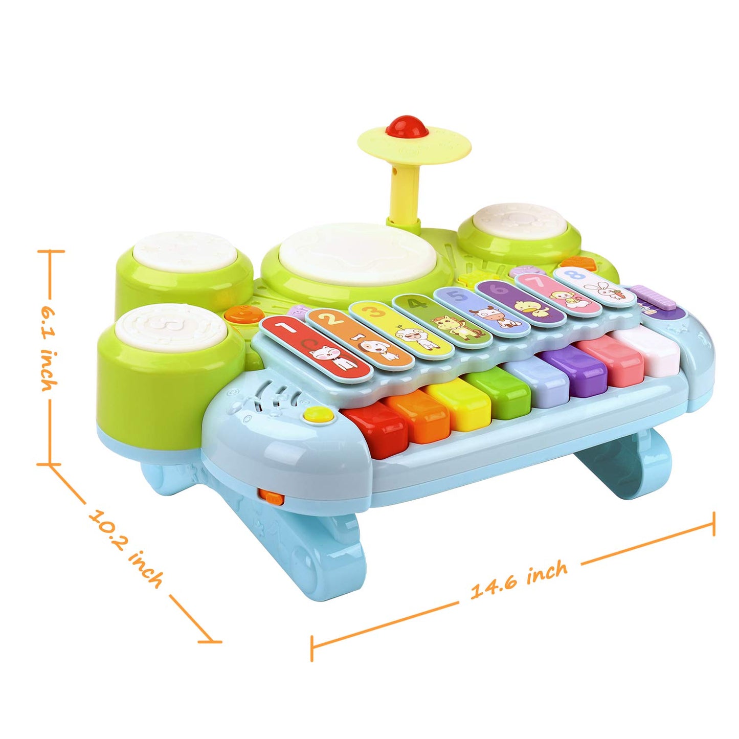 Baby Musical Toys 3 in 1 Piano Keyboard Xylophone Drum Set for 1 Year Old Girls Boys Toys Age 2 Music Instrument Learning Toys Toddlers 1-3 0-2 First Birthday Gift Infant Baby Toys 6 9 12 18 Month