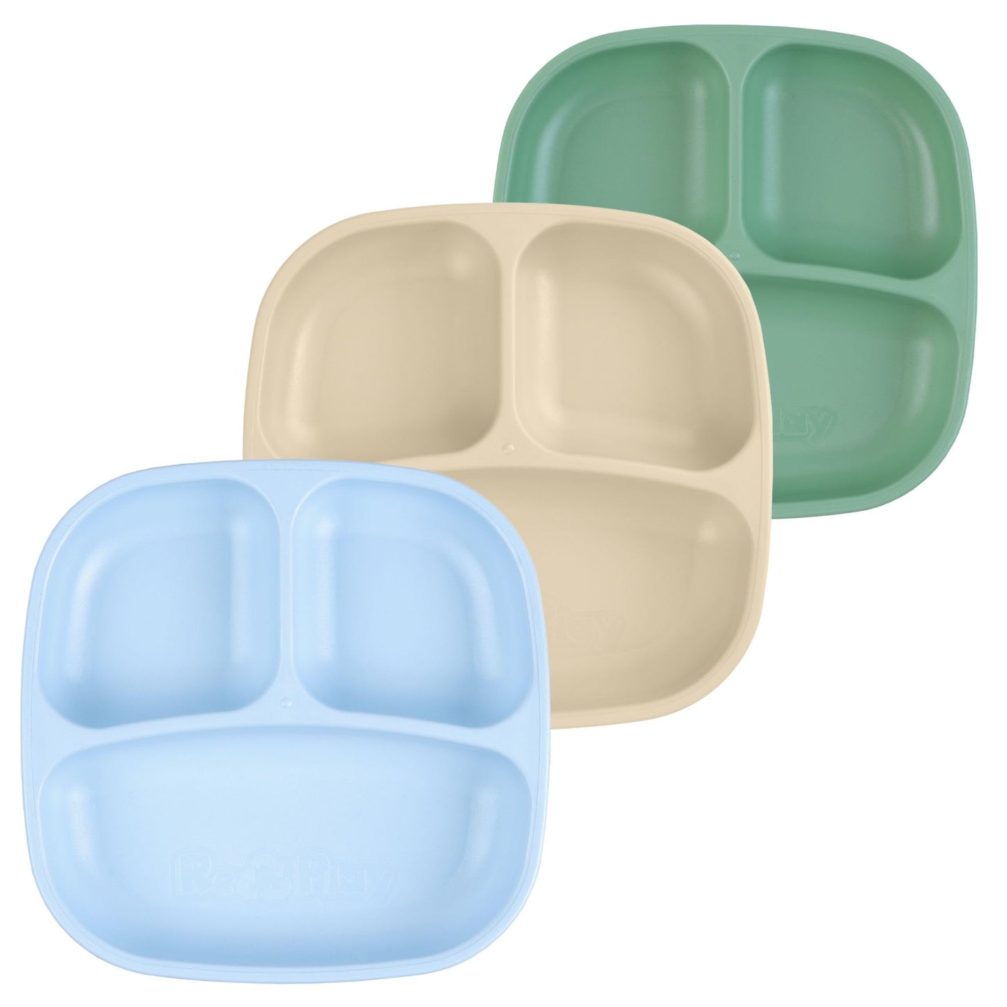 Re-Play Toddler Plates with Dividers - Deep-Walled 3 Compartments Divided Plates for Kids - Dishwasher & Microwave Safe - Made in USA - Set of 3-7.37" x 7.37" x 1.25" - Princess