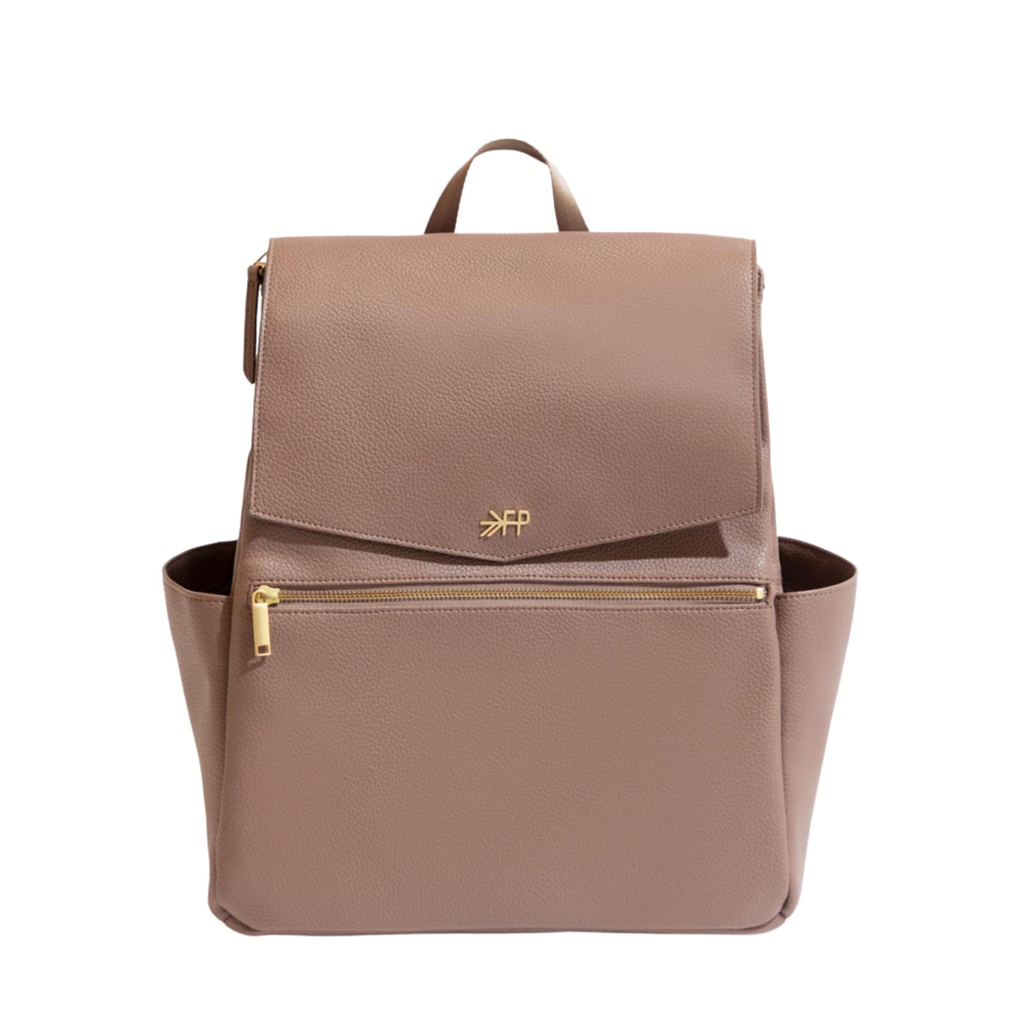 Freshly Picked Classic II Diaper Bag Backpack, Wipeable Vegan Leather With Changing Pad (Sage Green V2)