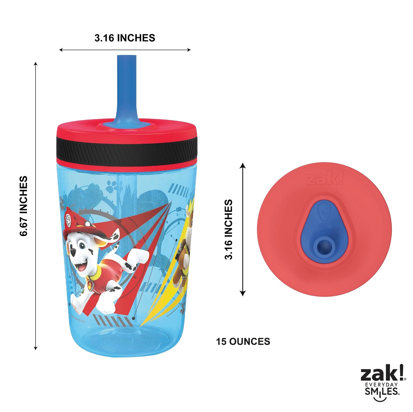 Zak Designs Disney Princess Kelso Toddler Cups For Travel or Home, 15oz 2-Pack Plastic Sippy Cups, Leak-Proof For Kids (Ariel, Aurora, Belle, Cinderella, Jasmine, Mulan, Rapunzel, Tiana)