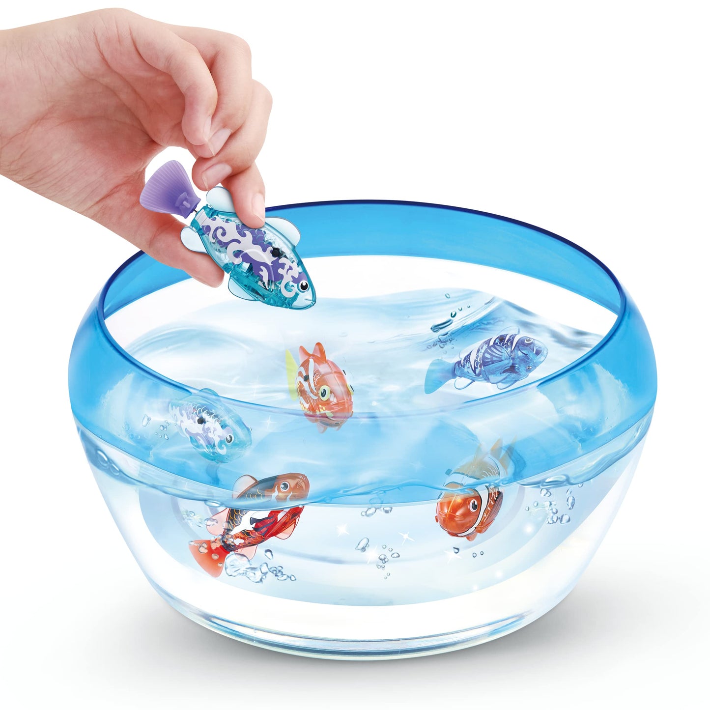 Robo Alive Robo Fish Robotic Swimming Fish (Teal + Orange) by ZURU Water Activated, Changes Color, Comes with Batteries, Amazon Exclusive (2 Pack) Series 3