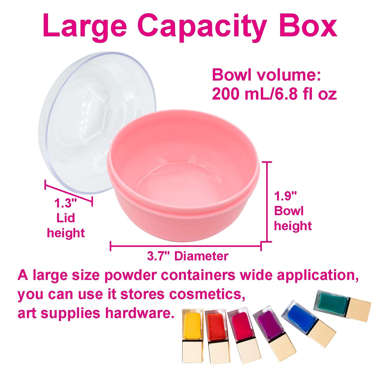 BPA Free Baby Powder Puff Box, Large 2.8" Fluffy Body After-Bath Powder Case, Baby Care Face/Body Villus Powder Puff Container, Makeup Cosmetic Talcum Powder Container with Hand Holder (Pink)
