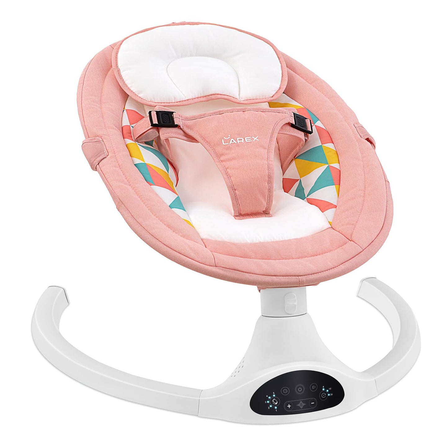 LAREX Baby Swings Electric Baby Swing Bluetooth Infant Swing Portable Rocker with 5 Speeds, 1 Seat Position, Remote Control, Grey