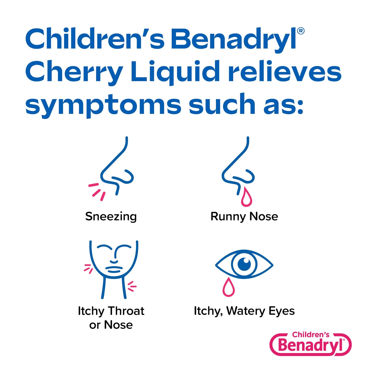 Benadryl Children's Dye-Free Allergy Relief Liquid + 12.5 mg Diphenhydramine HCl, Antihistamine Allergy Medicine for Kids Helps Relieve Runny Nose & Sneezing, Bubble Gum Flavor, 8 fl. oz