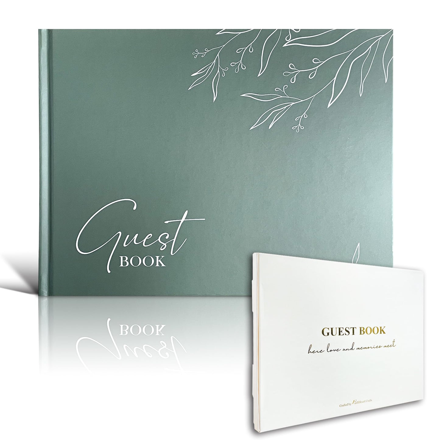 Mr&MrsGifts Elegant Wedding Guest Book Wedding Reception Hard Cover Guest Sign in Book for Bridal and Baby Shower(Garland)