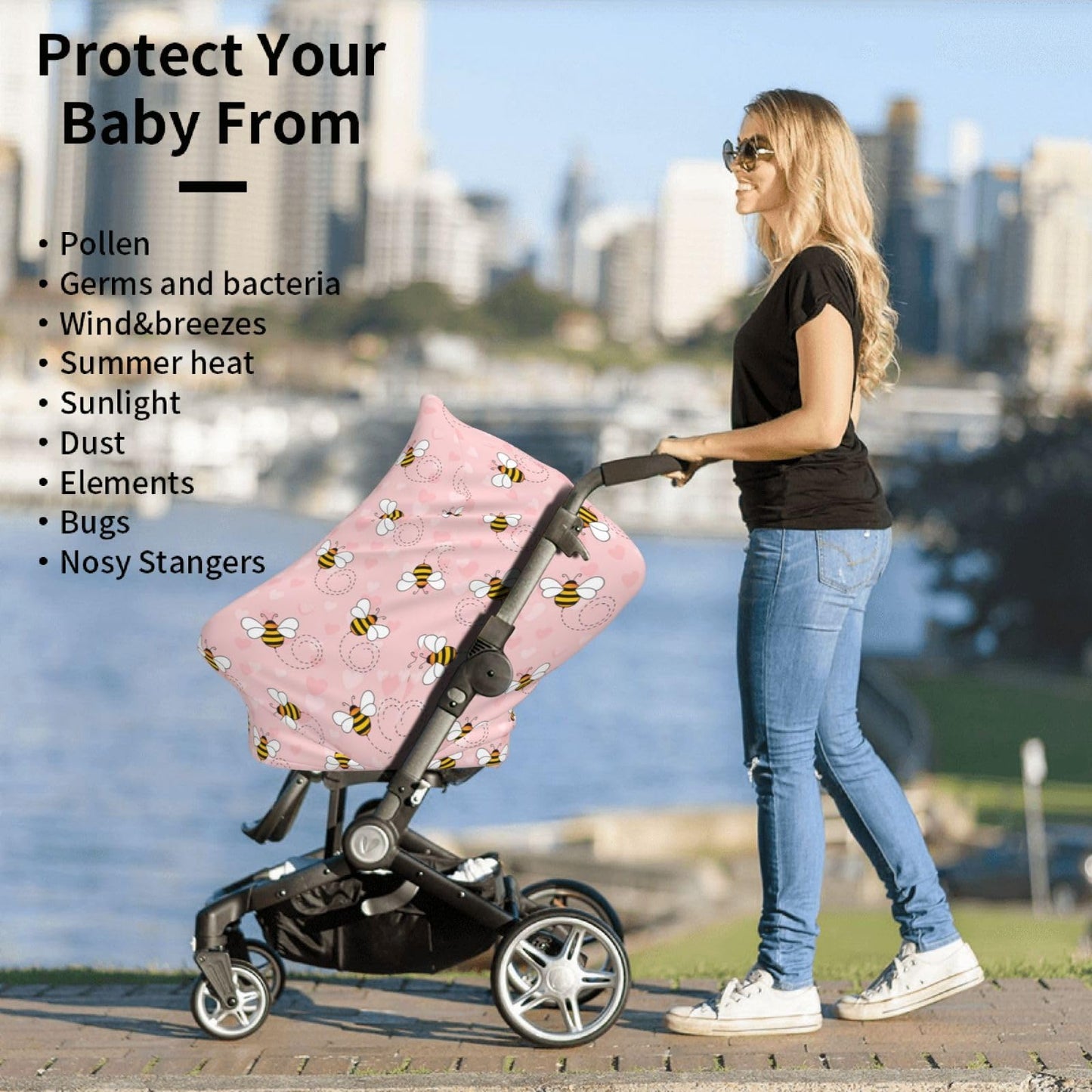 Cute Butterfly Baby Stuff Car Seat Covers Baby Multi-Use Car Seat Canopy Carrier Cover, Breathable Breastfeeding Cover Boys & Girls