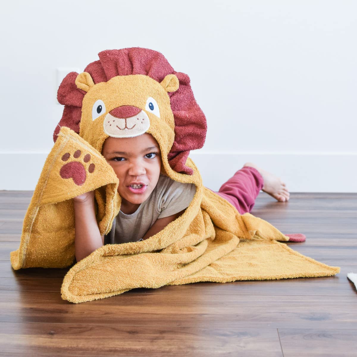 Hooded Baby Towel for Kids 2-8 | Large 100% Cotton Baby Towel for Girls | Cute Flower Bath Towels for Babies and Toddlers with Pink Petals