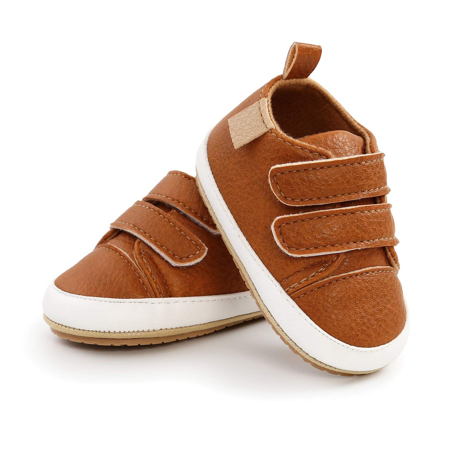 Baby Boys Girls Shoes Non-Slip Rubber Sole High-Top PU Leather Sneakers Infant First Walking Shoes Toddler Crib Shoes Newborn Loafers Flats.