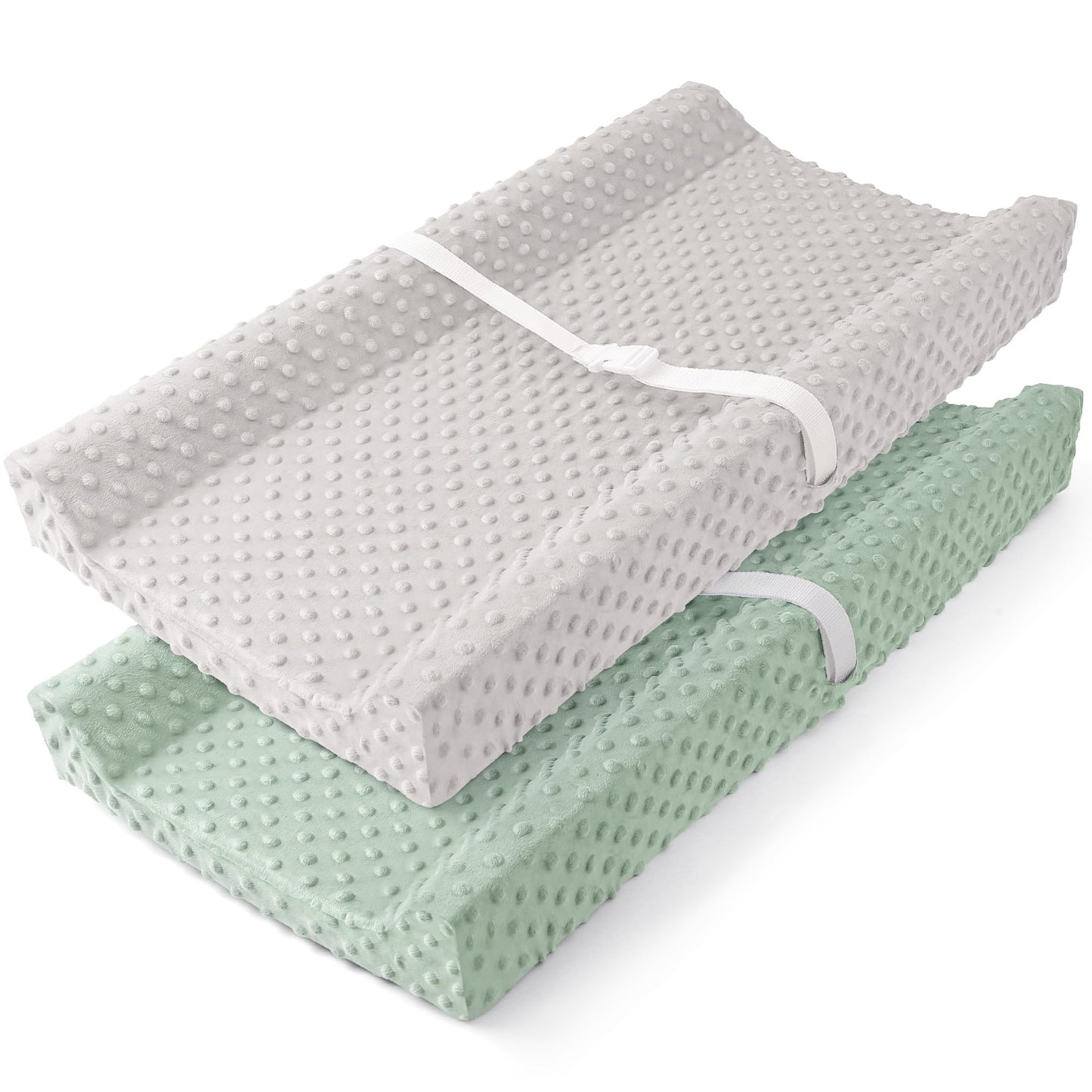 Susurration 2Pack Changing Pad Covers Super Soft Minky Dots Plush Changing Table Covers 33x17x7in Breathable Changing Pad Sheets for Unisex Baby Girls and Boys (Beige&Brown)
