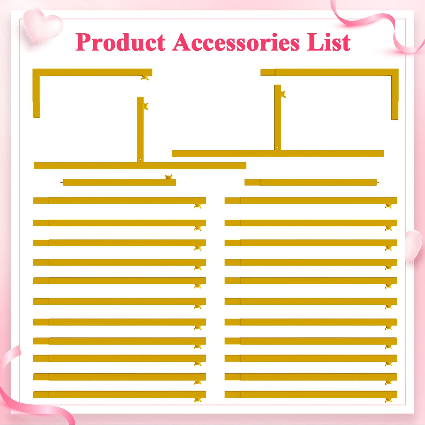 Wokceer Wedding Arch Backdrop Stand Square 6.6FTx6.6FT Gold Metal Balloon Arch Stand Garden Arbor Backdrop Frame for Wedding Birthday Party Baby Shower Photo Booth Background Decoration