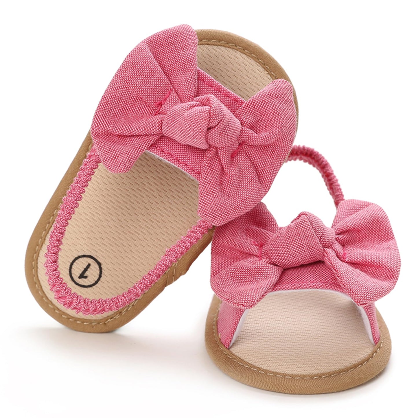 Baby Girls Bow Knot Sandals Flat Non-Slip Patchwork Princess Shoes Infant First Walking Slipper Shoes Beach Sandals