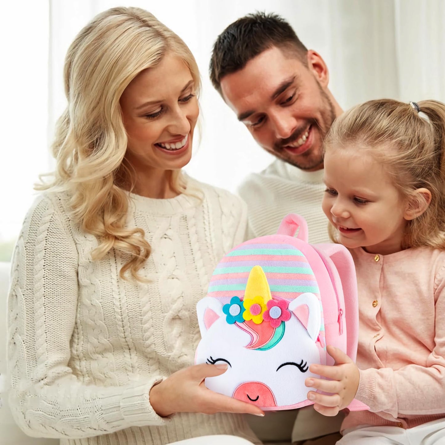 HONGTEYA Toddler Backpack Plush Backpack for Kids Soft Mini Backpack for Girls Animal Elephanet Doll Toys Birthday Easter Christmas kids for Age 1 2 3 4 5