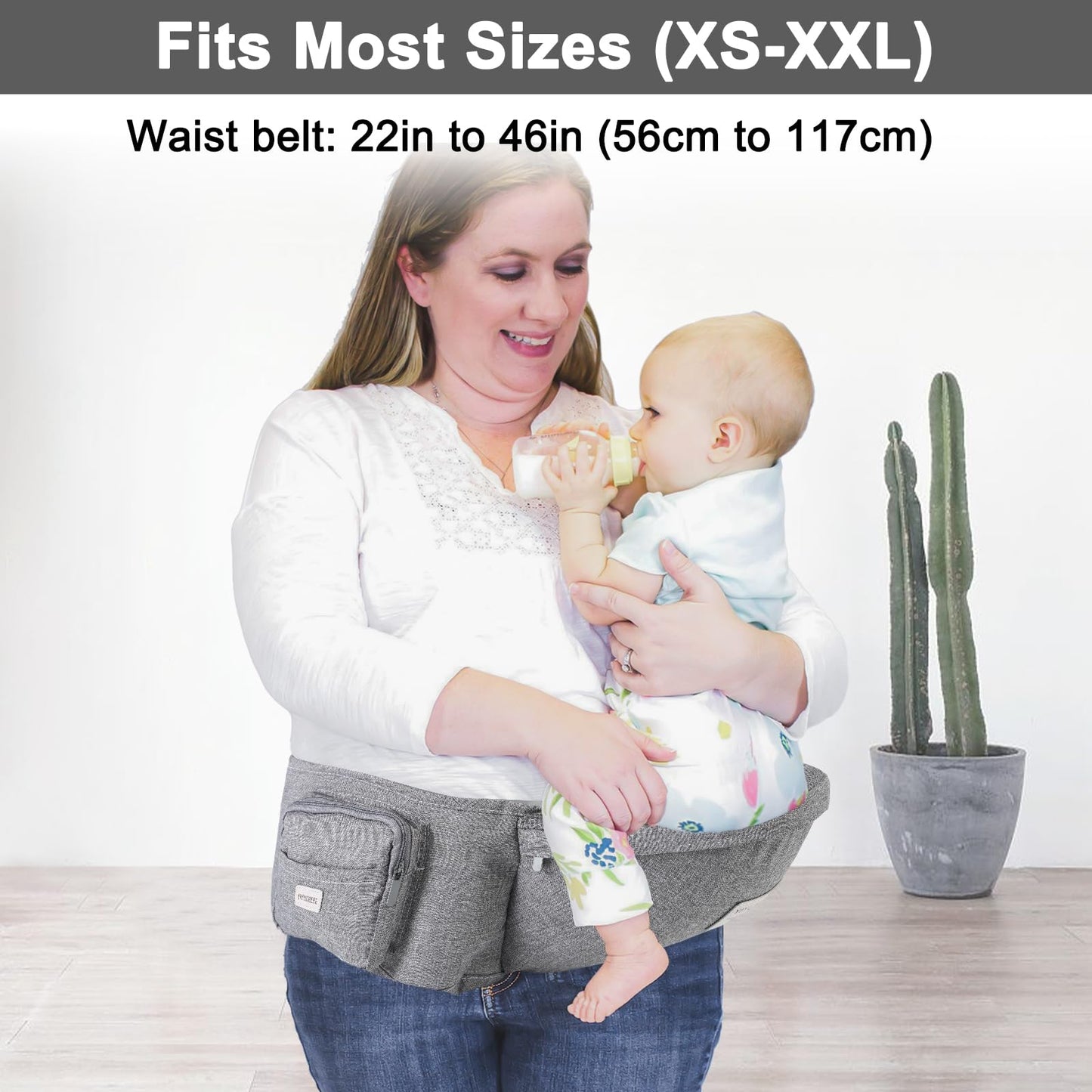 Baby Carrier, Ergonomic 6-in-1 Baby Carrier with Hip Seat for Newborn Infant Toddler, Adjustable Detachable Baby Holder Carrier for Dad Mom