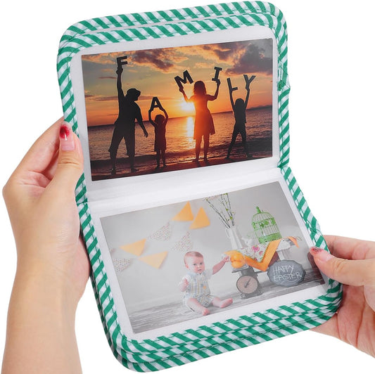 Baby Photo Album 5x7 Inch:Soft Cloth Baby Memory Book for First Year - Green 18 Photoes Album for Newborn Toddlers Kids Shower Memory Birthday Gifts - Perfect for Family Parties Milestone Moments