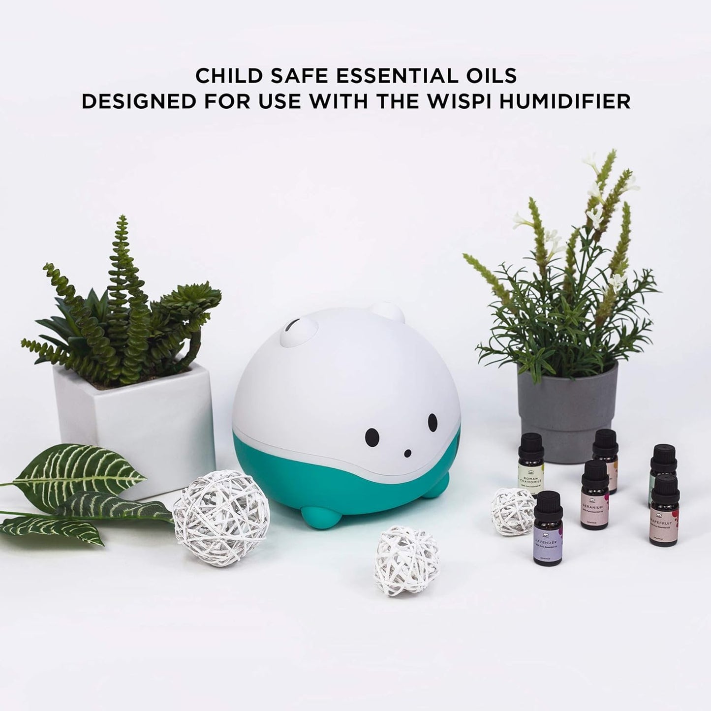 LittleHippo Set of 6 Premium 100% Pure Essential Oils 10ml Specially Formulated for Kids/Children for Use with WISPI (Lavender, Tea Tree, Geranium, Roman Chamomile, Grapefruit, Orange)