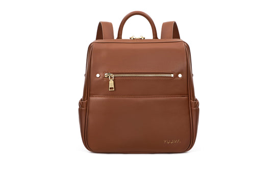 Mini Diaper Bag Backpack-Minimalist bag With Premium Vegan Leather Material With 7 Interior and 5 External Pockets (Onyx)