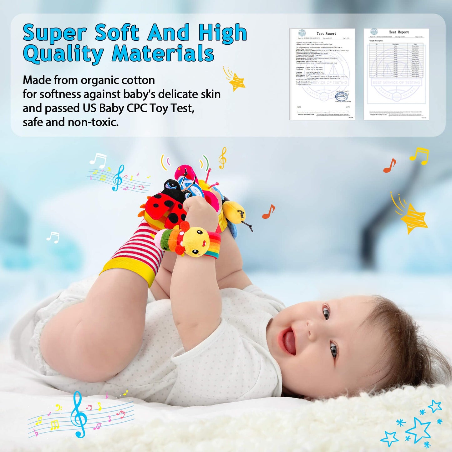 Baby Rattles 0-6 Months: Baby Toys Baby Essentials Rattles for Babies 6-12 Months Infant Toys 0-3 Months Newborn Toys Wrist Rattle Socks - Newborn Essentials Must Haves Gifts for Girl Boy