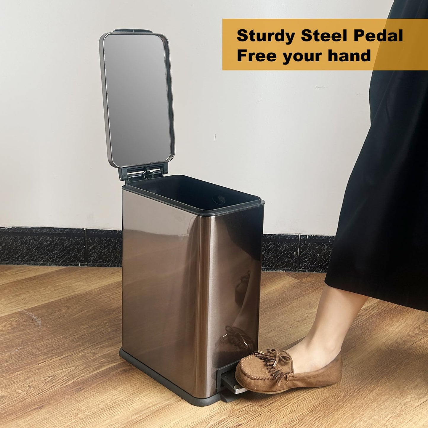 Diaper Pail, Baby Diaper Trash Can with Removal Inner Liner, Childproof Lock, Stainless Steel Garbage Pail with lid, Soft Close, Odor Control Diaper Disposal Bin, 4 Gallon Pink Diaper Can