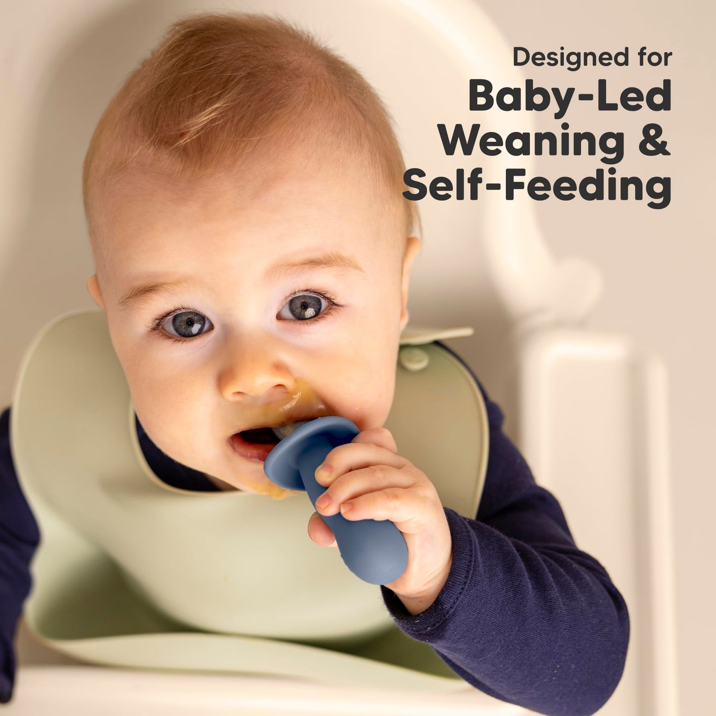 KeaBabies 4-Pack Silicone Baby Spoons and Forks Set - Baby Led Weaning Utensils 6-12 Months, Self Feeding Toddler Spoon & Fork for Training, Teething, Easy to Hold, BPA-Free Silicone (Roseate)