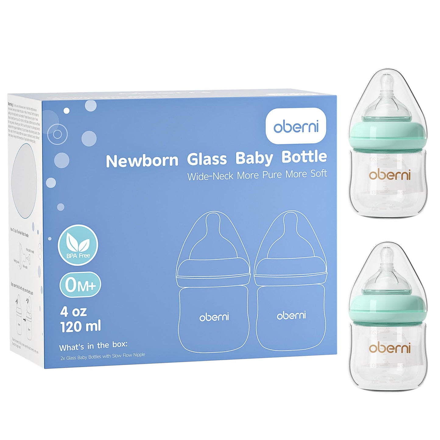 Glass Baby Bottles,Anti Colic Breastfeeding Bottle with Natural Response Nipple Size S,Wide Neck Slow Flow Baby Bottle for Baby,Newborn,Preemie 0-3 0-6 Month,BPA Free (Pink, 1 Pack, 4 Ounce)