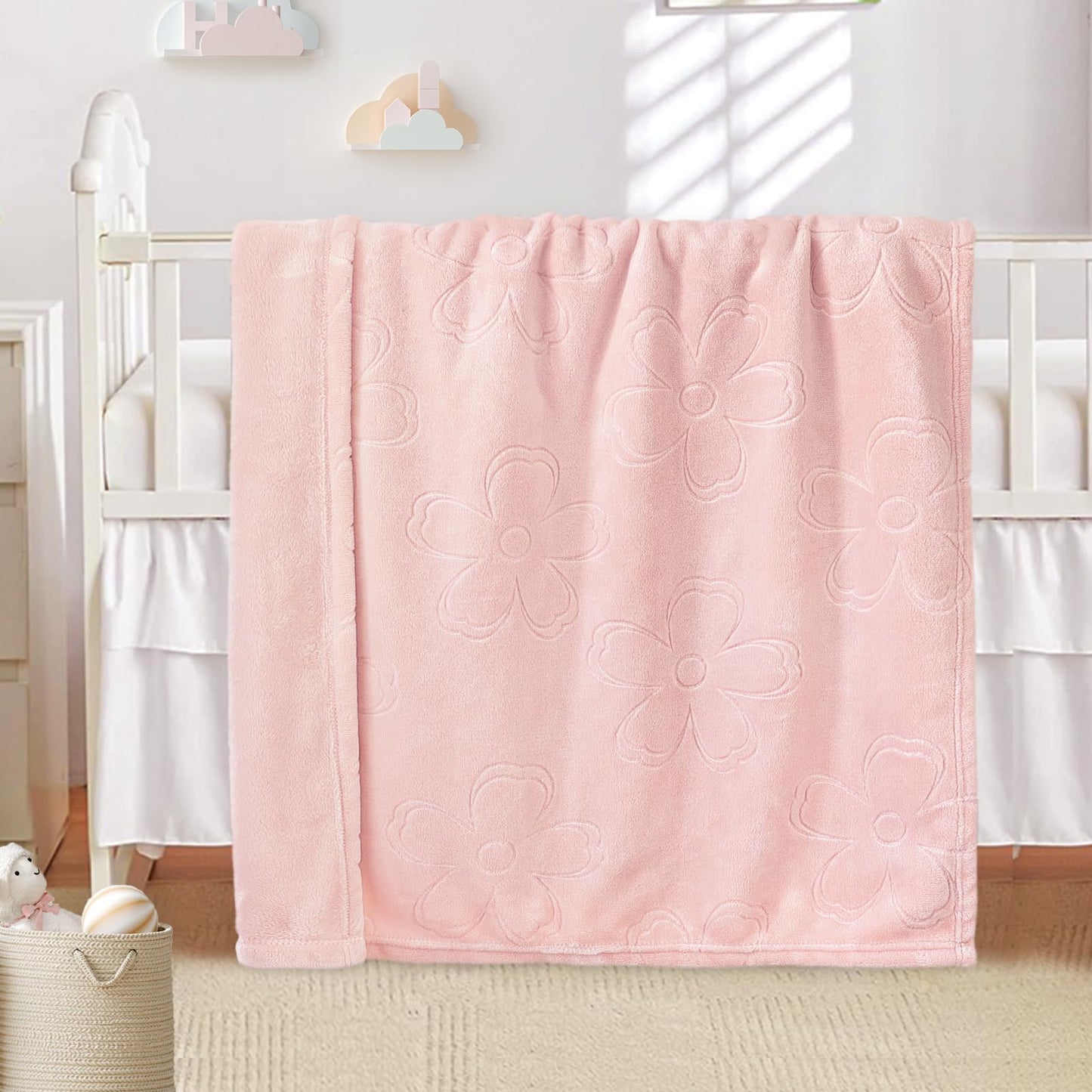 BORITAR Woodland Animal Baby Blanket for Boys Girls Ultra Soft Fleece Warm and Lightweight Blankets for Infant Toddler Newborn, 30x40 Inch, Sage Green