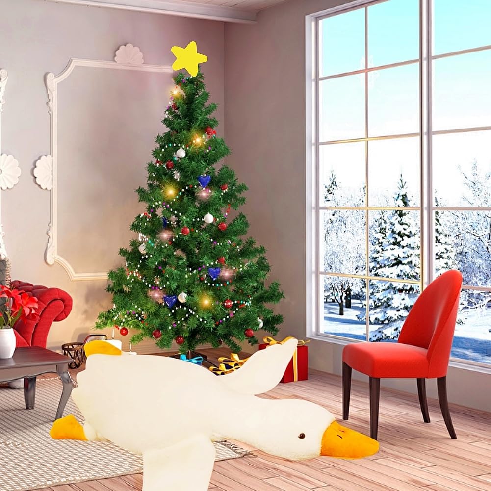 Giant White Goose Plush-75 Inch, Very Huge Body Fat Goose Stuffed Animal, 6 Foot Duck Plush Toys Hugging Pillow Gifts for Everyone (75 in)