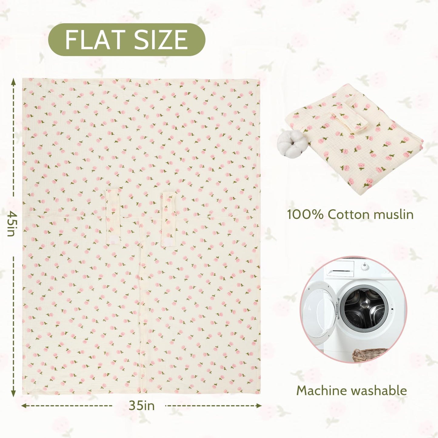Muslin Car Seat Cover Baby Girls Boys, Summer Cotton Baby Car Seat Cover for Carseat, Comfortable Nursing Cover, Soft Baby Blanket, Breathable Lightweight Infant Stroller Canopy, Rainbow