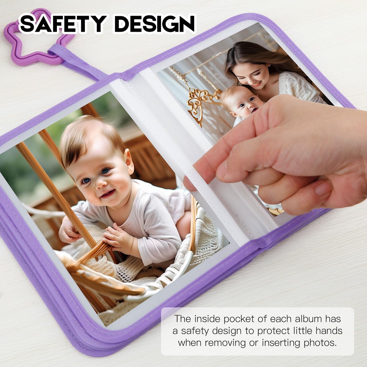 Baby's My First Photo Album for Baby Holds 21 4x6 Photos, Baby Photo Album Soft Cloth Family Book, My First Family Album for 4x6 Baby Shower Kids Toddlers Family Pictures, Toddler Photo Album (Blue)