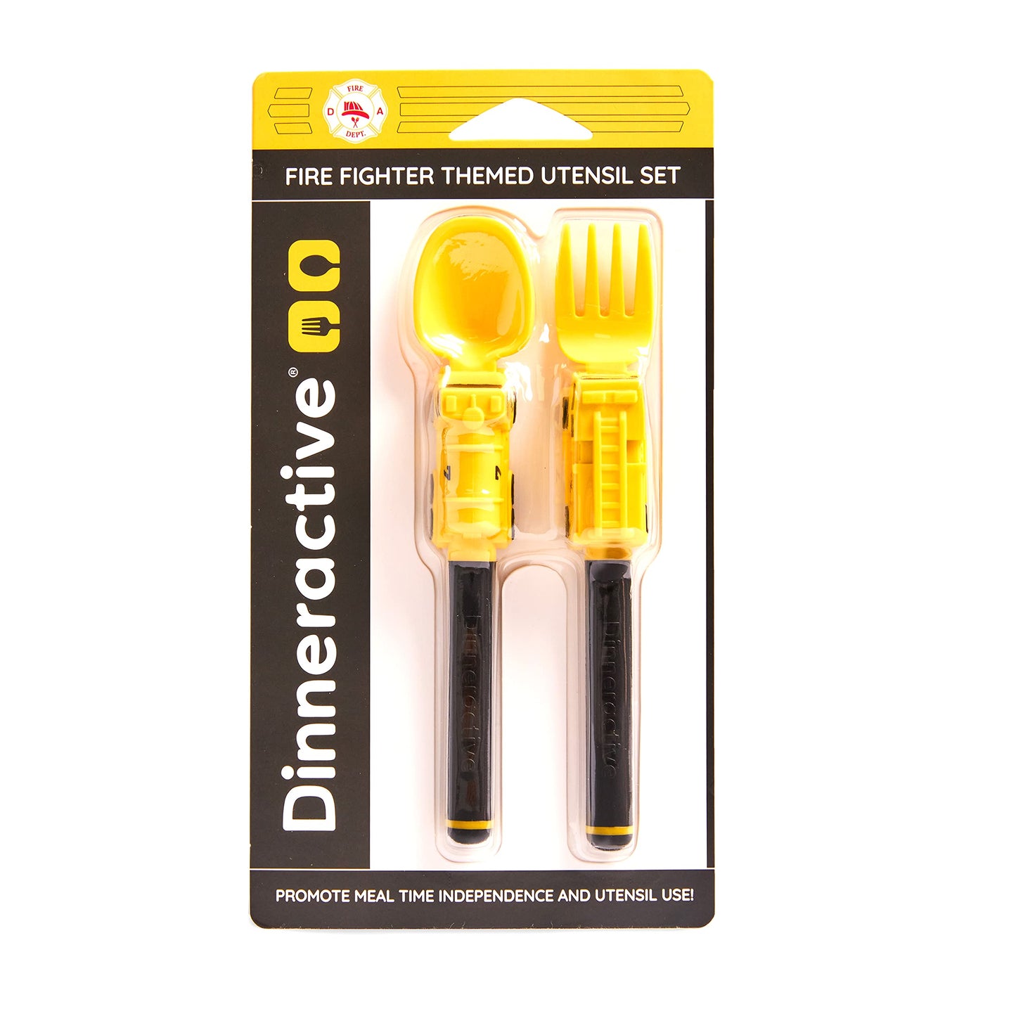 Dinneractive Utensil Set for Kids – Red Race Car Themed Fork and Spoon for Toddlers and Young Children – 2-Piece Set