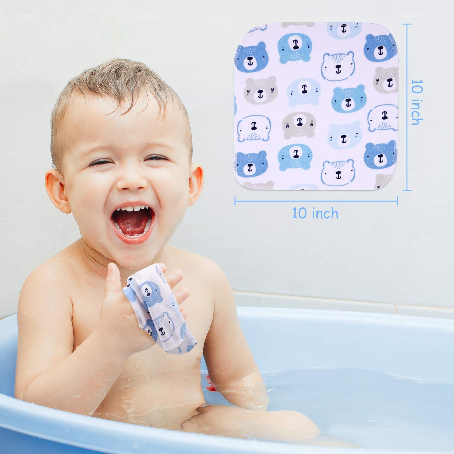 Baby Washcloths, Momcozy Ultra Soft Absorbent Towel, 8pcs Newborn Bath Face Towel, Natural Reusable Baby Wipes for Sensitive Skin, Baby Registry as Shower, 10"x10" (Pink)