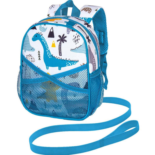 AGSDON Toddler Backpack Leash, 9.5" Safety Harness Dinosaur Bag - Removable Tether