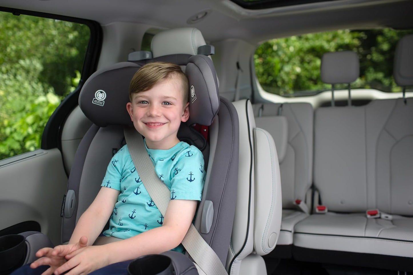 Safety 1st Grow and Go All-in-One Slim Convertible Car Seat, Rear Facing, 5-40 lbs, Forward Facing (30–65 lbs), High Back Booster Seat 40-100 pounds, Dunes Edge