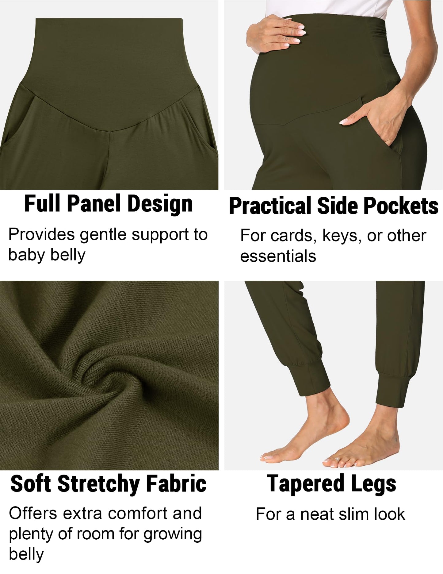 fitglam Women's Maternity Pants Over Belly Lounge Pajamas Clothes Pregnancy Must Haves Joggers with Pockets