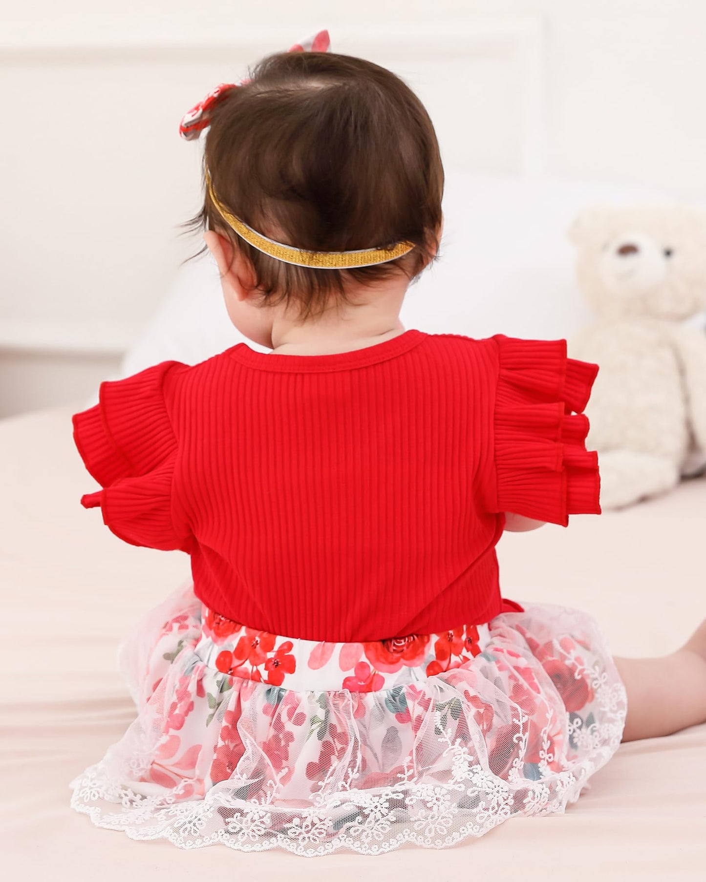 Mioglrie Preemie Clothes Girl Newborn Girl Outfits Infant Baby Girl Clothes Summer Romper Dress Shorts Set