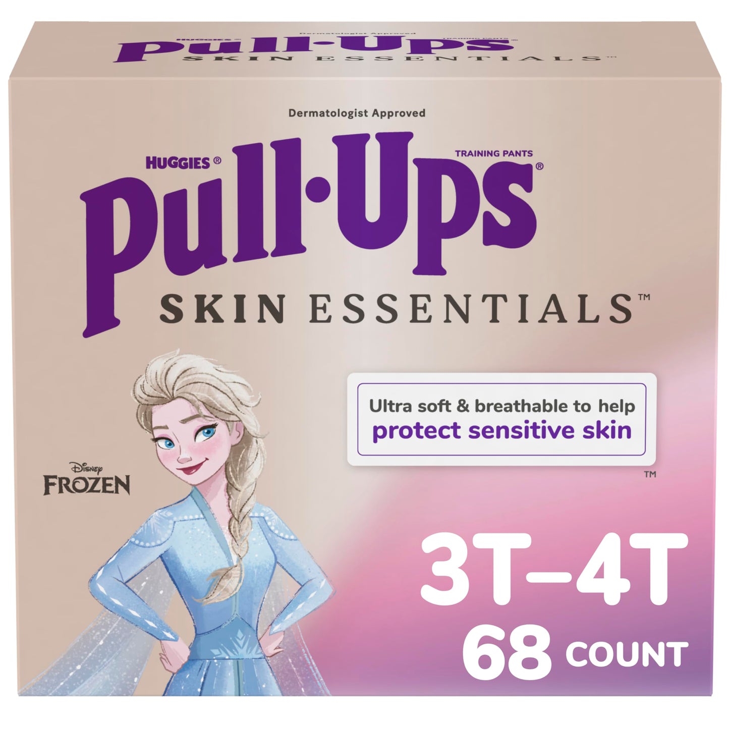 Pull-Ups Girls' Skin Essentials Potty Training Pants, Training Underwear, 2T-3T (16-34 lbs), 124 Ct (4 Packs of 31)