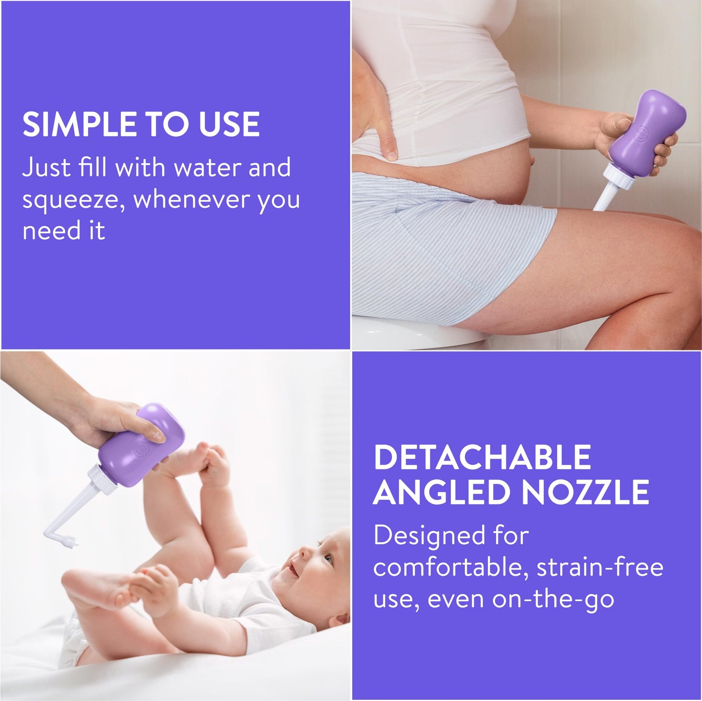 Peri Bottle - Postpartum and Perineal Care - FSA HSA Eligible - Portable Hand Held Travel Bidet Sprayer for Women or Men - Handheld Jet Spray Bottle for Toilet - Pack of 1 - Blue