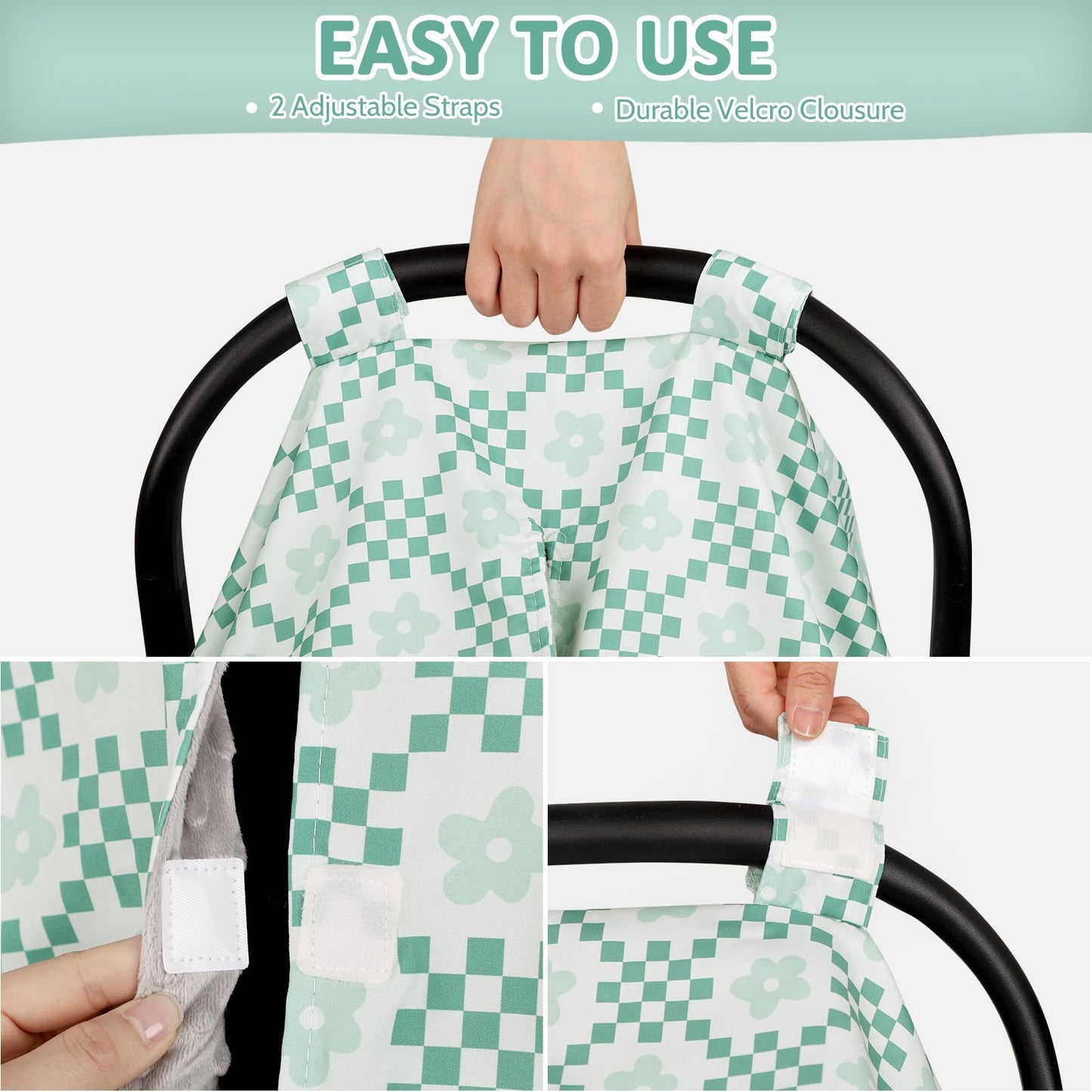 Baby Car Seat Cover, Breathable Infant Carseat Cover for Summer Peekaboo Opening Car Seat Canopy Cover, Nursing Cover for Baby Boys Girls (Blue Dinosaurs)