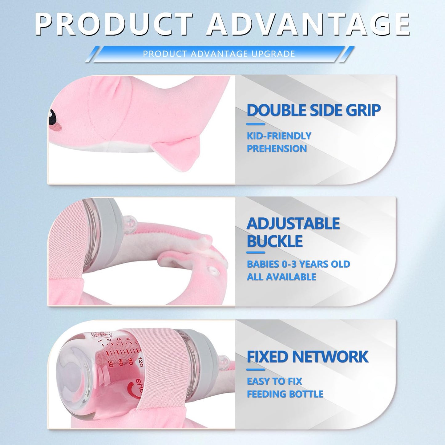 Baby Bottle Holder,Self Feeding Support Pad for Hands Free Bottle Feeding,Drying Rack Bottle (Grey)