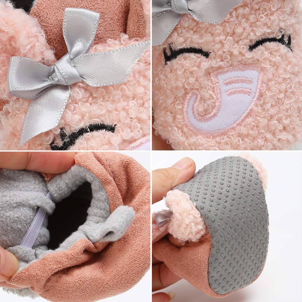 Baby Boys Girls Soft Plush Slippers Cartoon Toddler Infant Warm Winter House Shoes