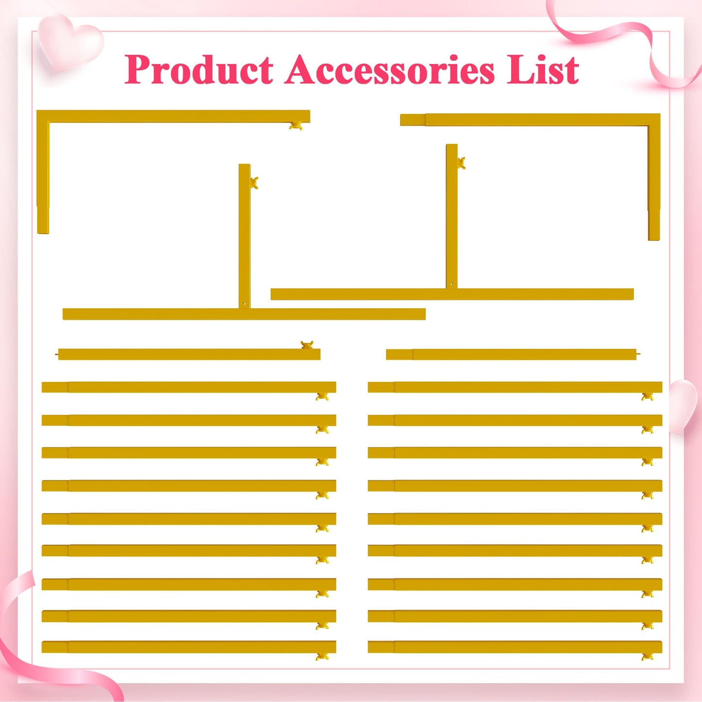 Wokceer Wedding Arch Backdrop Stand Square 6.6FTx6.6FT Gold Metal Balloon Arch Stand Garden Arbor Backdrop Frame for Wedding Birthday Party Baby Shower Photo Booth Background Decoration