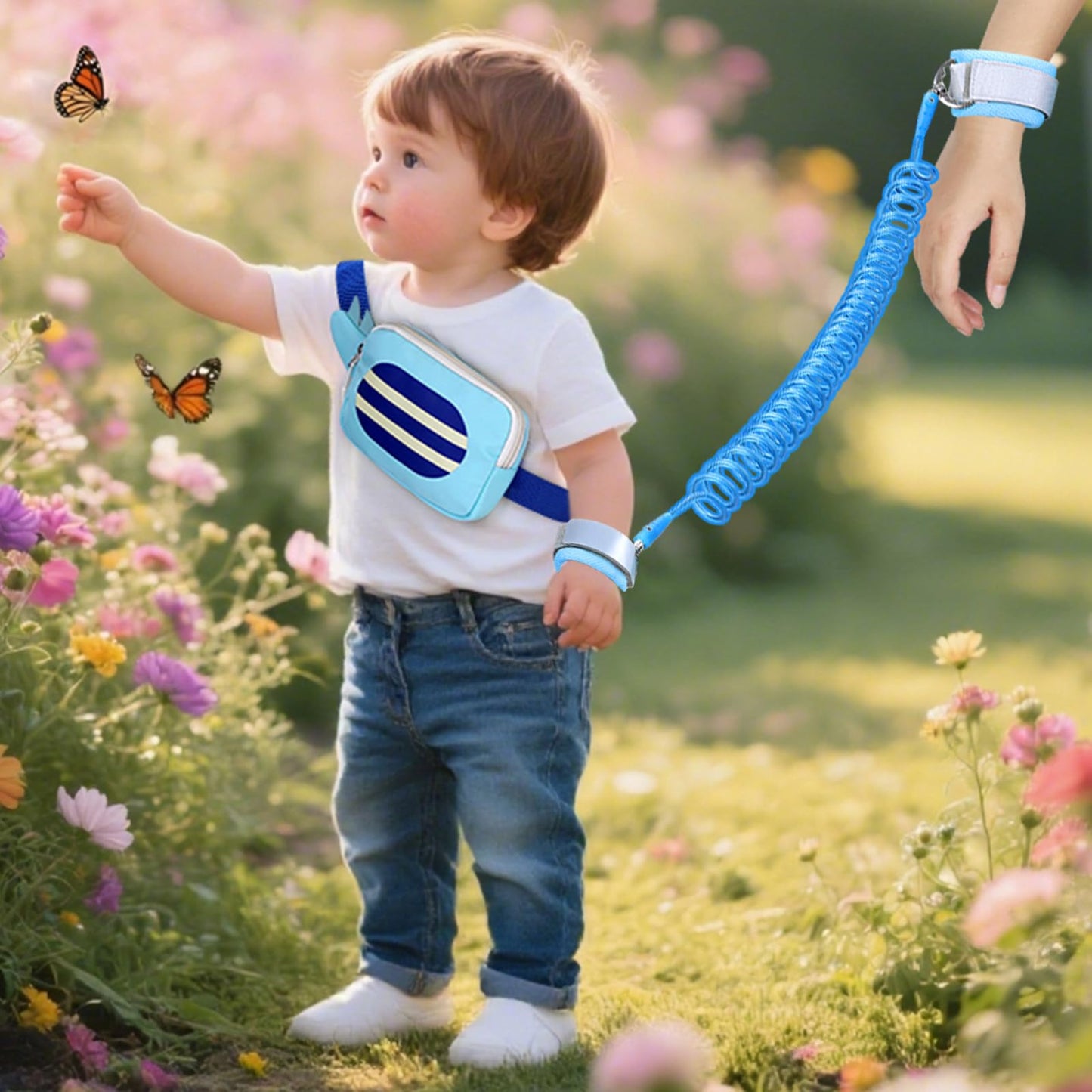 Accmor Toddler Leash Backpack with Anti Lost Wrist Link, Cute Dinosaur Bag Children Safety Walking Harness with Removable Little Pouch, Kids Travel Essential Mini Back Pack with Tether for Baby Boys