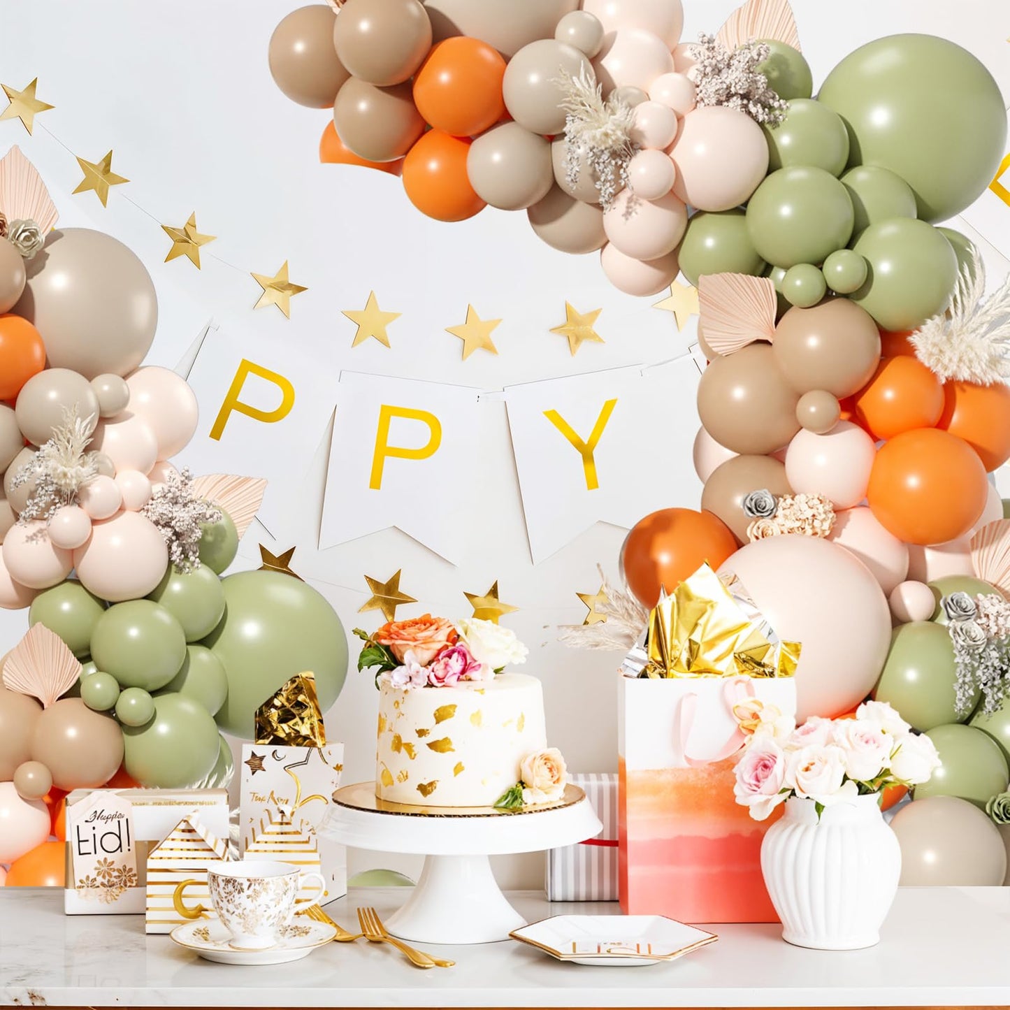 Dusty Pink Brown Balloon Arch Kit, Double Stuffed Blush Brown Cream Beige Nude Tan Pink Balloons Boho Balloon Garland Kit for Birthday Baby Shower Wedding Bridal Shower Gender Reveal Party Decoration