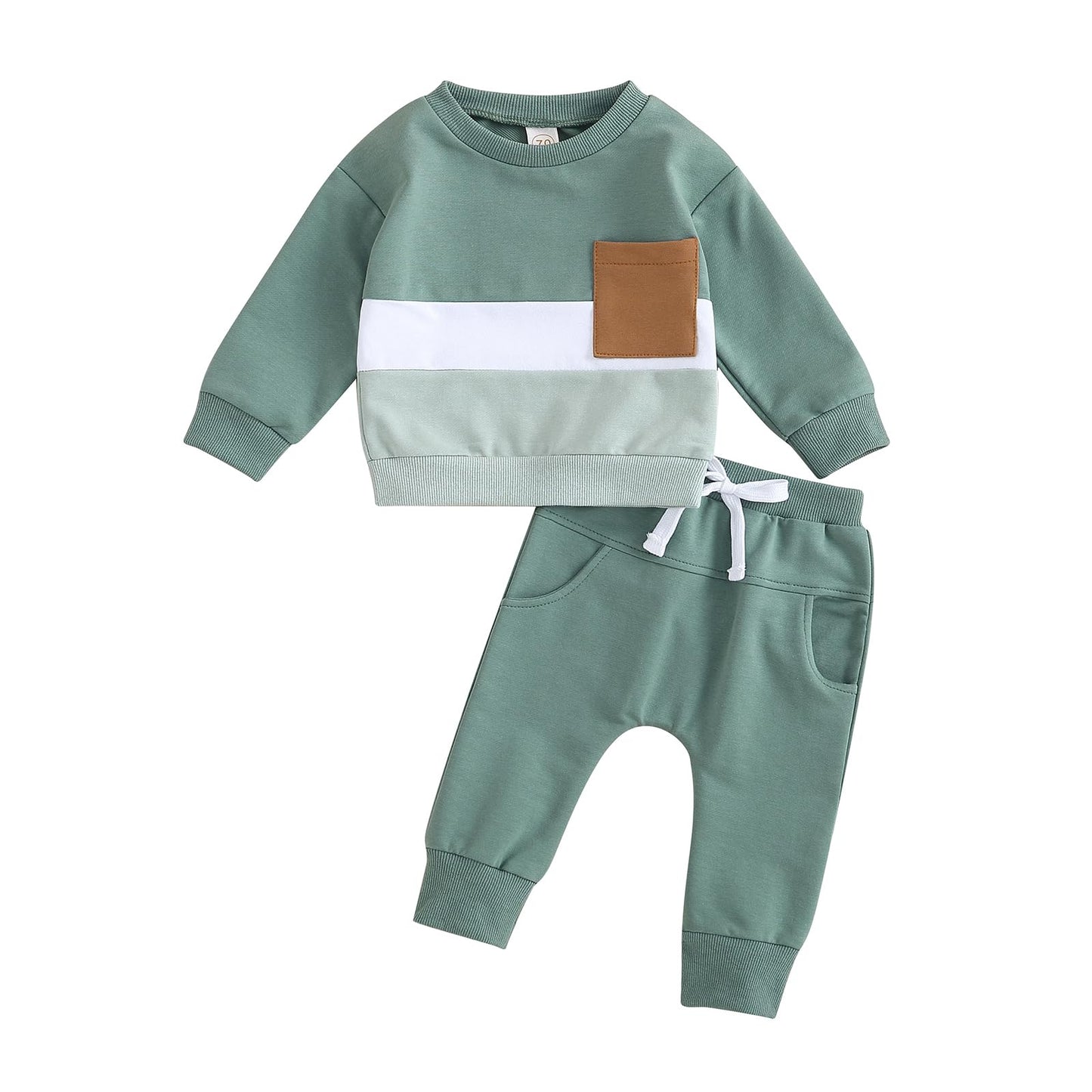 Engofs 2Pcs Toddler Baby Boy Girl Sweatshirt Tops Pants Set Long Sleeve Sweatsuit Fall Winter Outfits