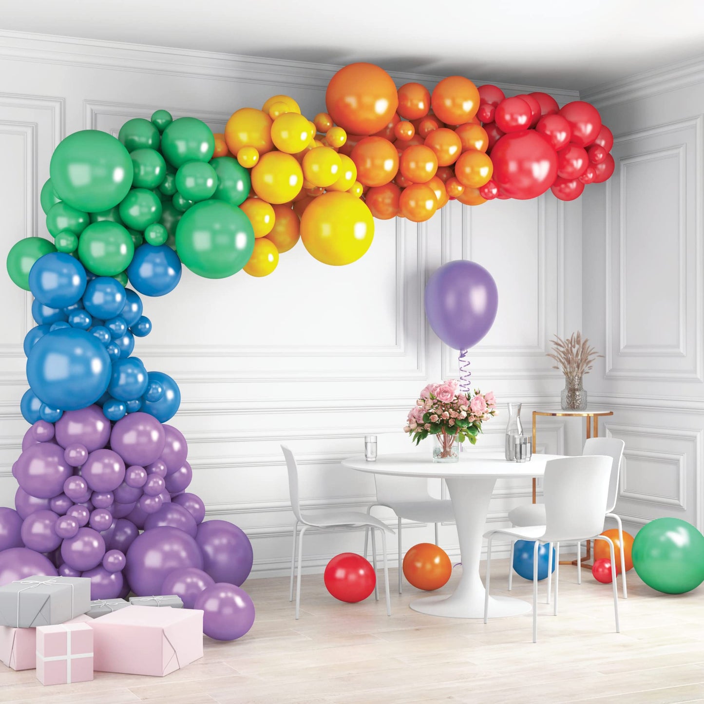 HOUSE OF PARTY 140PCS Pastel Rainbow Balloon Arch Garland Kit - Balloon Arch Kit-Birthday Balloons, Globos para Decoracion de Fiestas | Ideal for valentines day Baby Shower Party Decorations