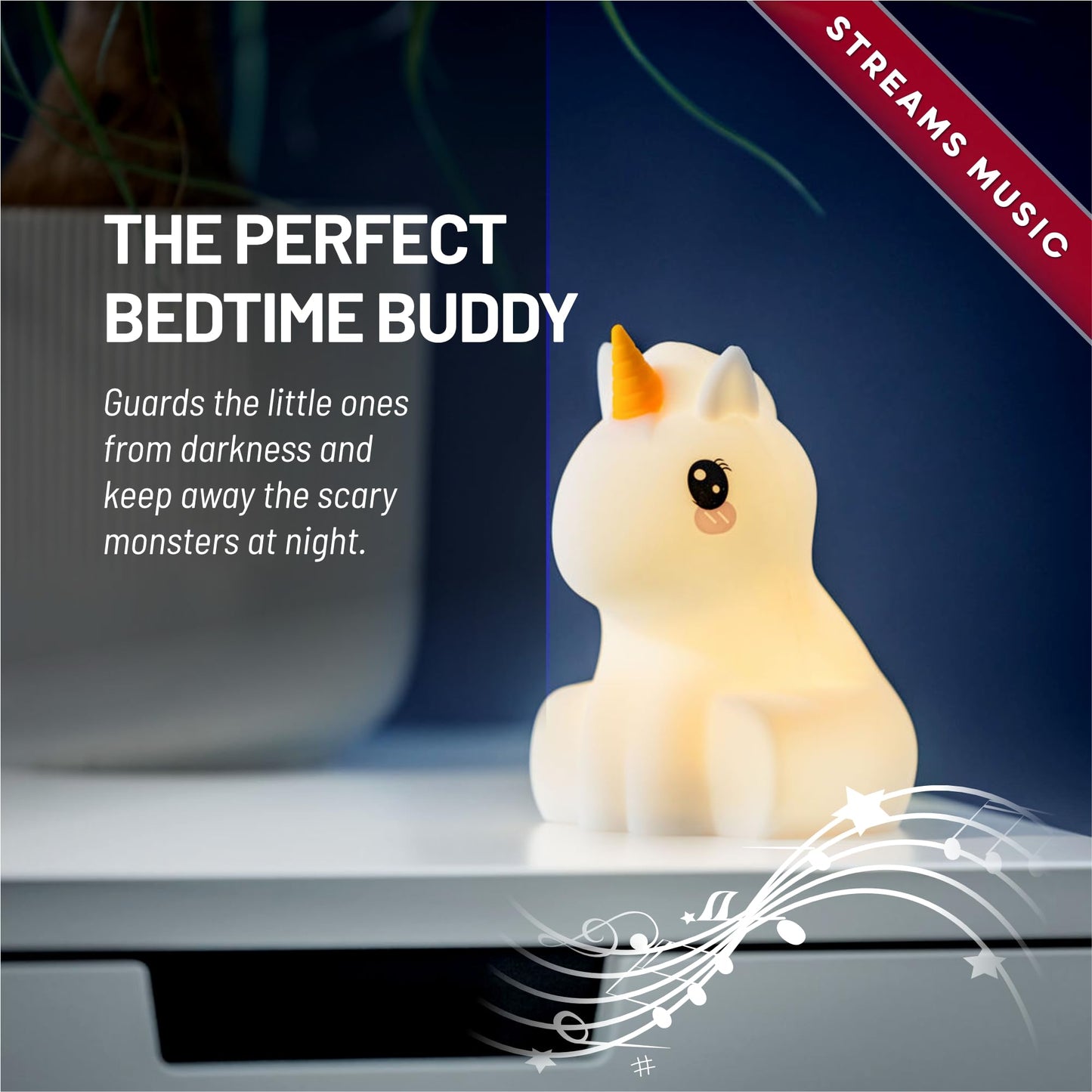 Lumipets Bear, Kids Night Light, Play Music, Silicone Nursery Light for Baby and Toddler, Squishy Night Light for Kids Room, Animal Night Lights for Girls and Boys, Kawaii Lamp, for Bedroom