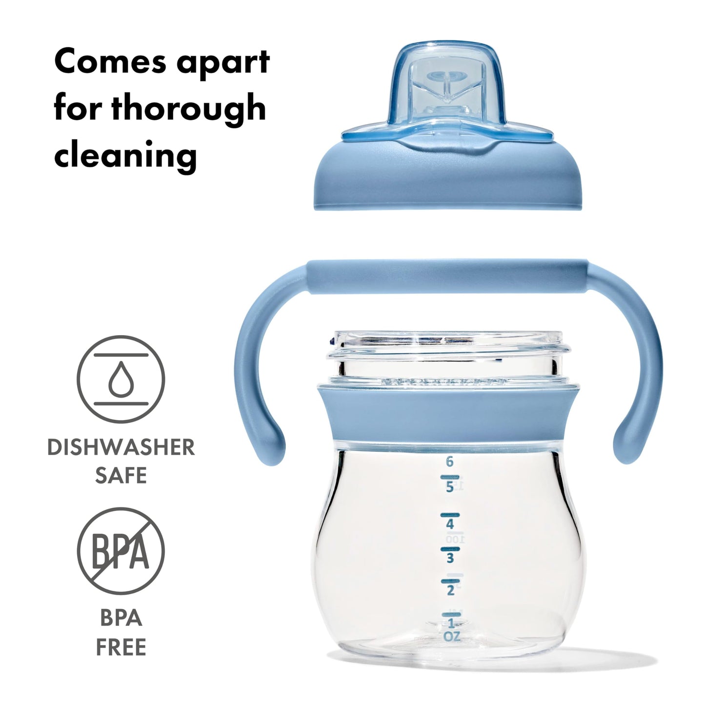 OXO Tot Transitions Soft Spout Sippy Cup with Removable Handles - 6 oz. - Blossom